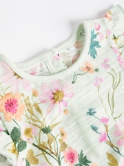 Lilac Purple/Sage Green Floral Baby Bloomer Rompers 3 Pack - Image 3 of 7