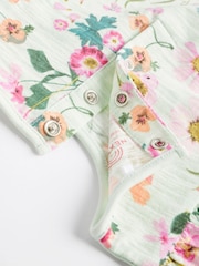 Lilac Purple/Sage Green Floral Baby Bloomer Rompers 3 Pack - Image 4 of 7