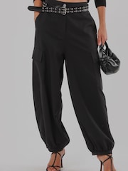 Religion Black Balloon Utility Mia Trousers With Pocket Details - Image 2 of 8