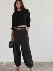 Religion Black Balloon Utility Mia Trousers With Pocket Details - Image 3 of 8