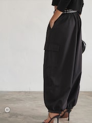 Religion Black Balloon Utility Mia Trousers With Pocket Details - Image 5 of 8