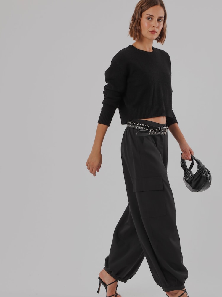 Religion Black Balloon Utility Mia Trousers With Pocket Details - Image 8 of 8 Religion Black Balloon Utility Mia Trousers With Pocket Details - Image 8 of 8