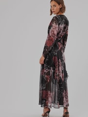 Religion Black Chloe Long Sleeved Maxi Dress with button detail - Image 6 of 8