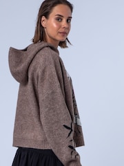 Religion Natural Layla Hoodie Jumper with Large Jaquard Rose Wild one design - Image 8 of 8