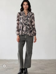 Religion Grey Carolina Shirt With Frill Collar - Image 2 of 7