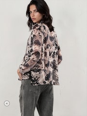 Religion Grey Carolina Shirt With Frill Collar - Image 5 of 7