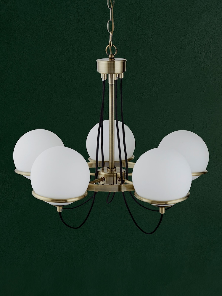 Searchlight Brass Anna 5 Light Antique Ceiling Light - Image 1 of 2