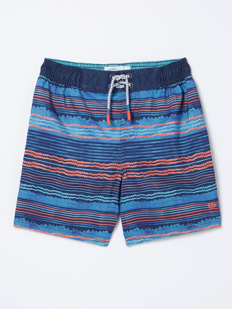 FatFace Blue Stripe Swim Shorts - Image 4 of 4