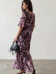 Religion Purple/Black Liv column Maxi Occasion Tea Dress - Image 2 of 8