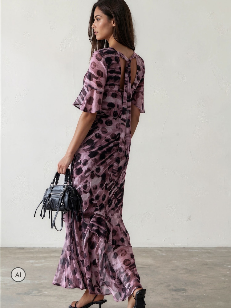 Religion Purple/Black Liv column Maxi Occasion Tea Dress - Image 2 of 8 Religion Purple/Black Liv column Maxi Occasion Tea Dress - Image 2 of 8
