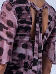 Religion Purple/Black Liv column Maxi Occasion Tea Dress - Image 5 of 8