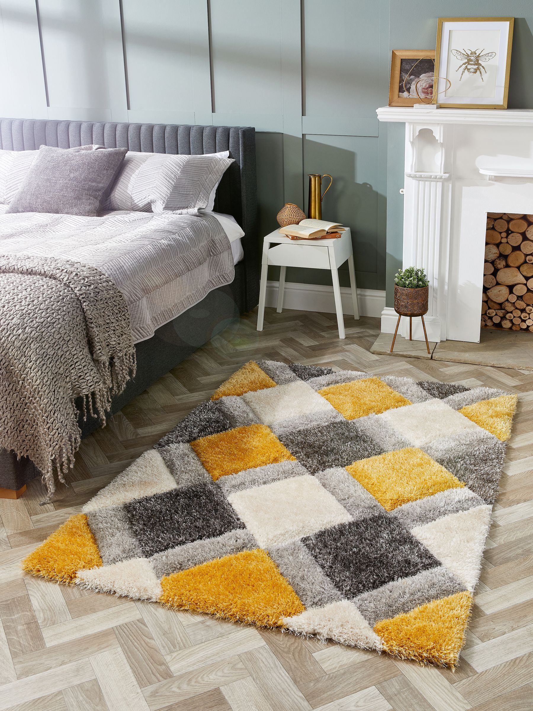 Buy Origin Rugs Ochre 3D GEO Shaggy Rug from Next Netherlands