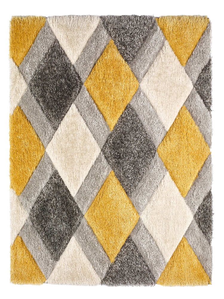 Origin Rug Collection. Ochre 3DGEO Shaggy Rug - Image 2 of 2 Origin Rug Collection. Ochre 3DGEO Shaggy Rug - Image 2 of 2
