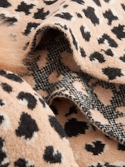Chocolate Brown Animal Print Hat and Scarf Set (3-16yrs) - Image 4 of 4
