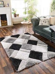Origin Rug Collection. Grey 3DGEO Shaggy Rug - Image 1 of 2