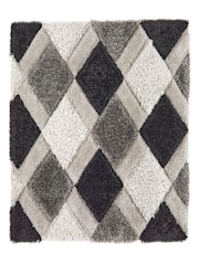 Origin Rug Collection. Grey 3DGEO Shaggy Rug - Image 2 of 2