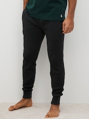 Polo Ralph Lauren Black Waffle Knit Lounge Stretch Jersey Joggers - Image 1 of 4