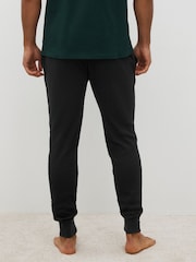 Polo Ralph Lauren Black Waffle Knit Lounge Stretch Jersey Joggers - Image 2 of 4