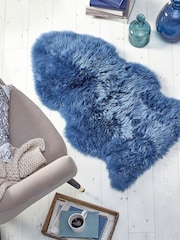Origin Rug Collection. Navy Sheepskin Rug - Image 1 of 8