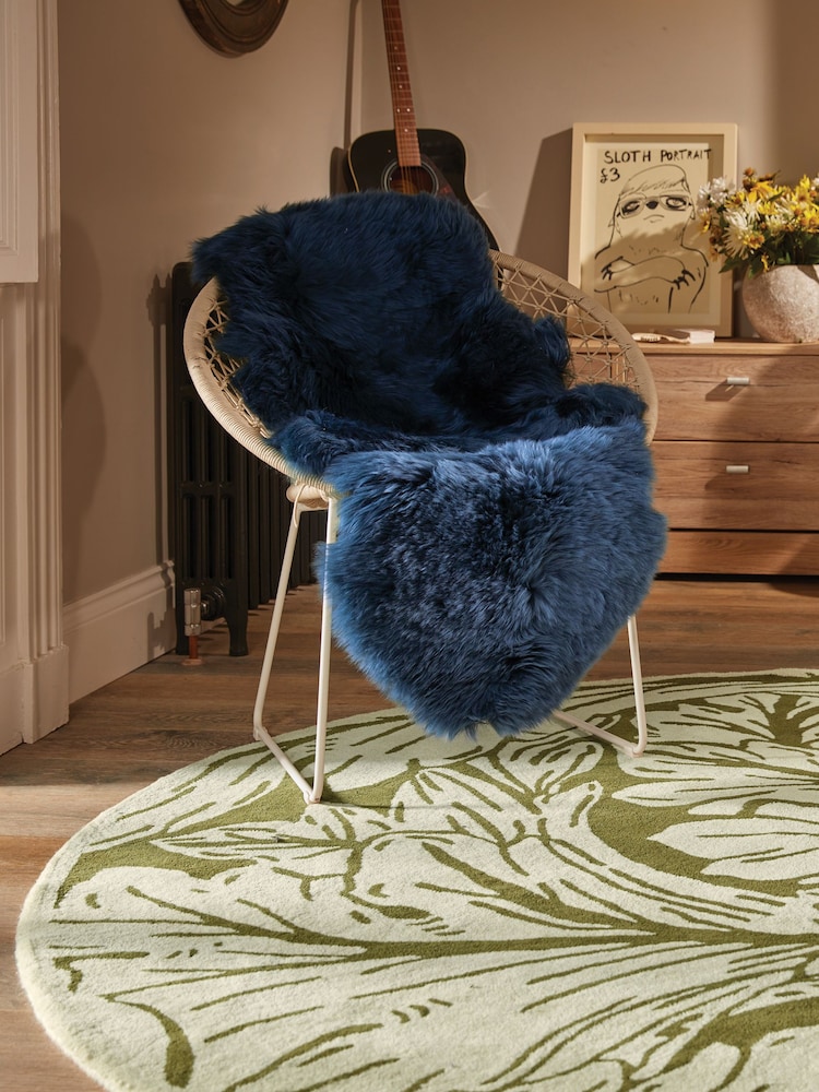 Origin Rug Collection. Navy Sheepskin Rug - Image 2 of 8