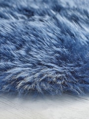 Origin Rug Collection. Navy Sheepskin Rug - Image 5 of 8