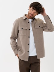 Threadbare Natural Patch Pocket Knitted Shacket - Image 1 of 5