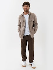 Threadbare Natural Patch Pocket Knitted Shacket - Image 4 of 5