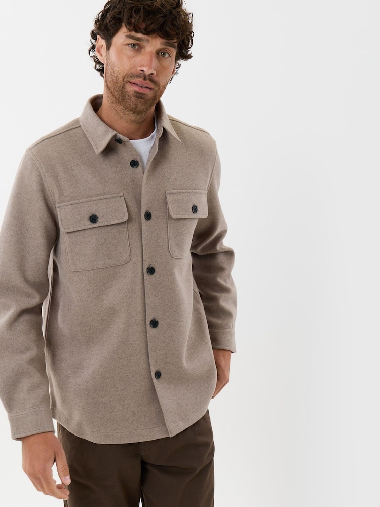 Threadbare Natural Patch Pocket Knitted Shacket - Image 5 of 5 Threadbare Natural Patch Pocket Knitted Shacket - Image 5 of 5
