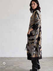 Religion Black Long Line Layla Maxi Coatigan Cardigan With Funnel Neck - Image 9 of 9
