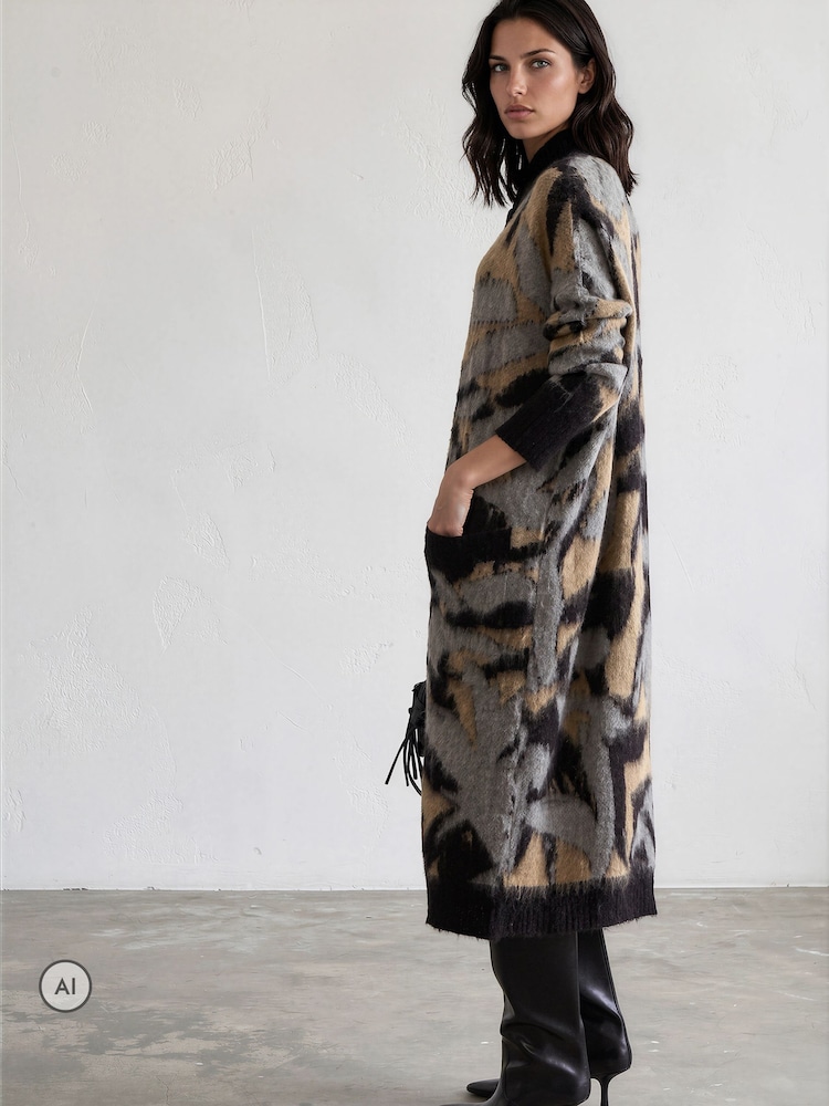 Religion Black Long Line Layla Maxi Coatigan Cardigan With Funnel Neck - Image 9 of 9 Religion Black Long Line Layla Maxi Coatigan Cardigan With Funnel Neck - Image 9 of 9