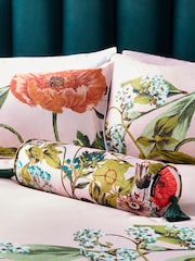 Clarke & Clarke Pink Passiflora Floral Bolster Cushion - Image 1 of 3