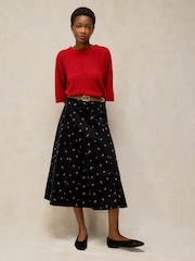 White Stuff Black Ida Cord Midi Skirt - Image 3 of 6