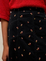 White Stuff Black Ida Cord Midi Skirt - Image 4 of 6