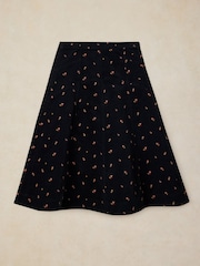 White Stuff Black Ida Cord Midi Skirt - Image 5 of 6