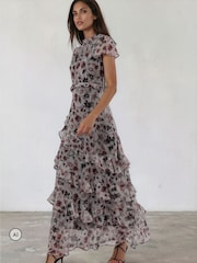 Madilim na Gray - Religion Sian Maxi Dress - Larawan 1 ng 8