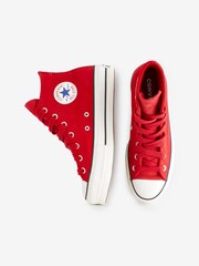 Converse Red Platform Lift Trainers - Image 6 of 9