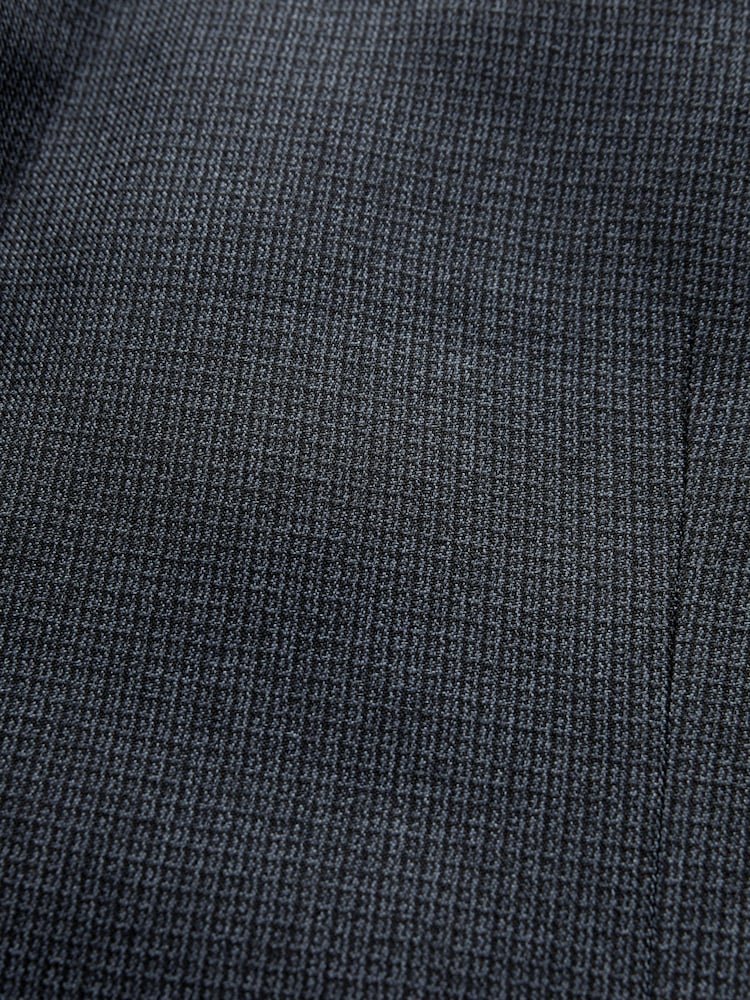 Navy Blue Regular Fit Trimmed Textured Suit Jacket - Image 11 of 11
