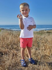 JoJo Maman Bébé Pink Pelican Embroidered Twill Chino Shorts - Image 1 of 4