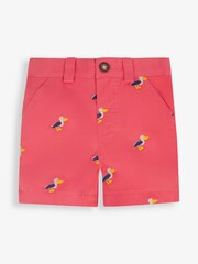 JoJo Maman Bébé Pink Pelican Embroidered Twill Chino Shorts - Image 3 of 4