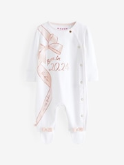 Baker by Ted Baker Born in 2024 100% Cotton White Sleepsuit - Image 1 of 4