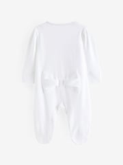Baker by Ted Baker Born in 2024 100% Cotton White Sleepsuit - Image 2 of 4