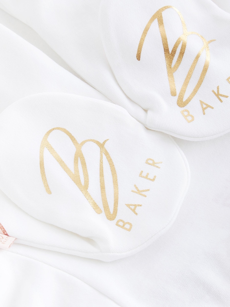 Baker by Ted Baker Born in 2024 100% Cotton White Sleepsuit - Image 4 of 4