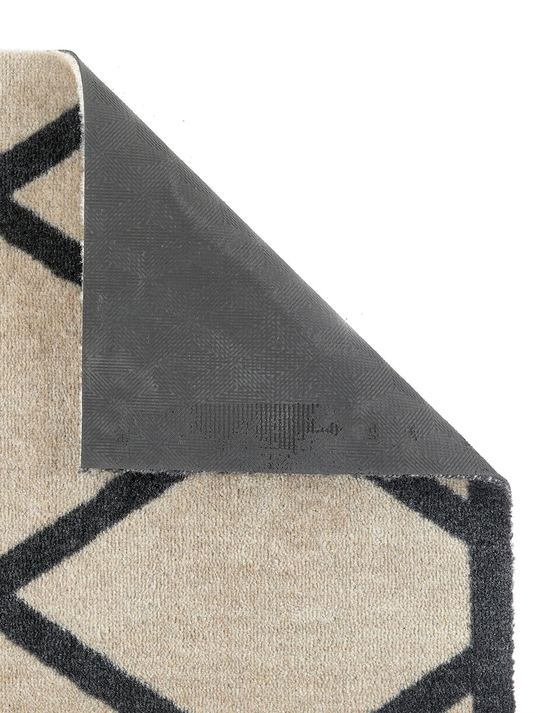 My Mat Cream Black Border Geo Washable Nylon Doormat - Image 2 of 3