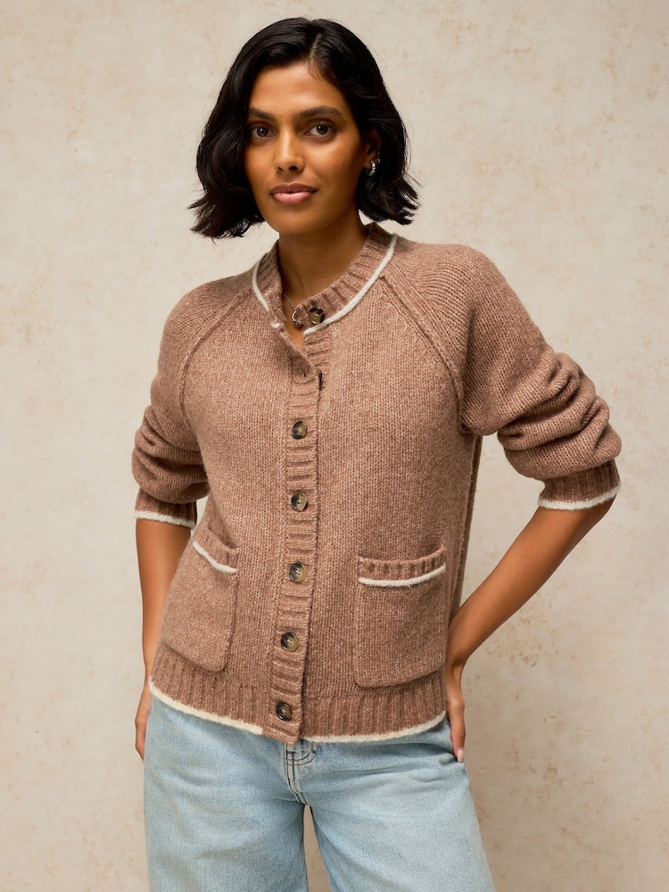 White Stuff Natural Justine Wool Blend Cardigan - Image 2 of 6