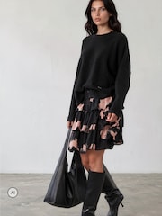 Religion Black Corinne Tiered Mini Skirt With Lace Trim - Image 4 of 8