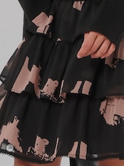Religion Black Corinne Tiered Mini Skirt With Lace Trim - Image 5 of 8