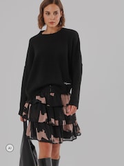 Religion Black Corinne Tiered Mini Skirt With Lace Trim - Image 6 of 8