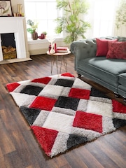 Origin Rug Collection. Red 3DGEO Shaggy Rug - Image 1 of 2