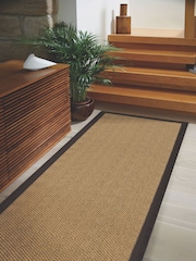 Origin Rug Collection. Warm Natural Dark Brown Border Sisal Runner - Image 3 of 3