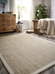 Origin Rug Collection. Beige Sand Border Sisal Rug - Image 1 of 2